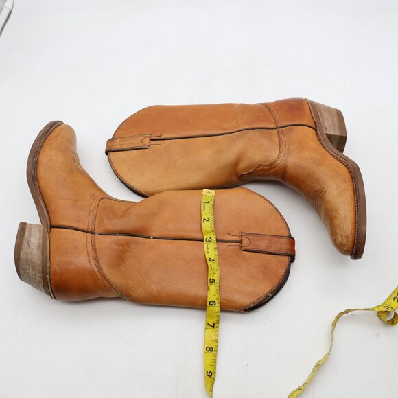 Abilene Cowboy Boots Women’s Size 6 M Brown Leather Vibram Soles USA Made - Picture 6 of 10